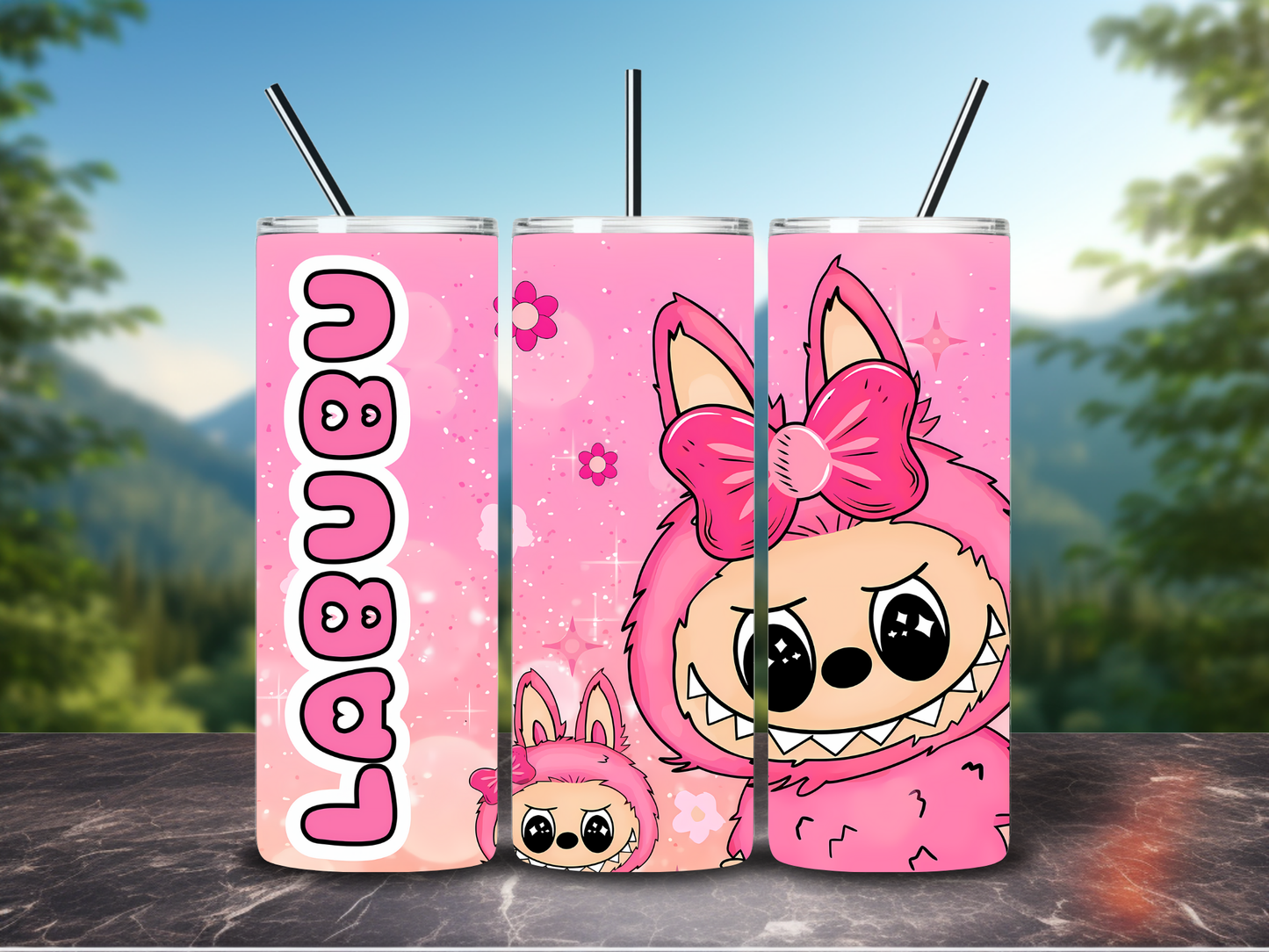 Pink Labubu 20oz tumbler