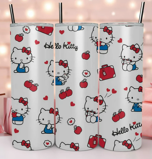 Hello Kitty Inspired apple 20oz tumbler