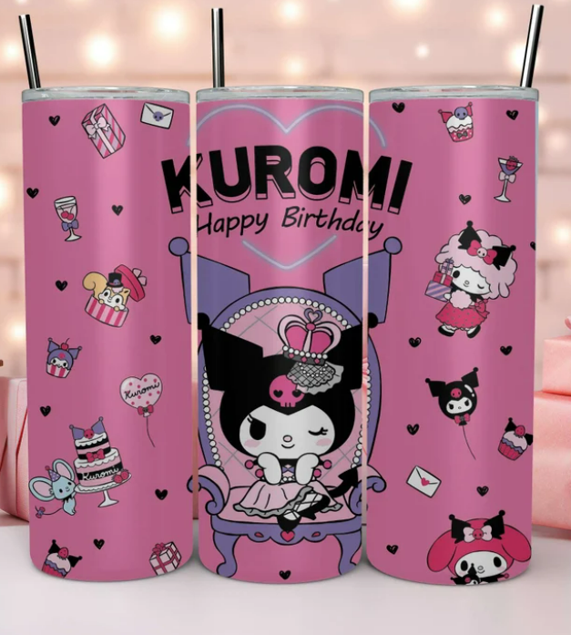 Kuromi inspired Birthday tumbler