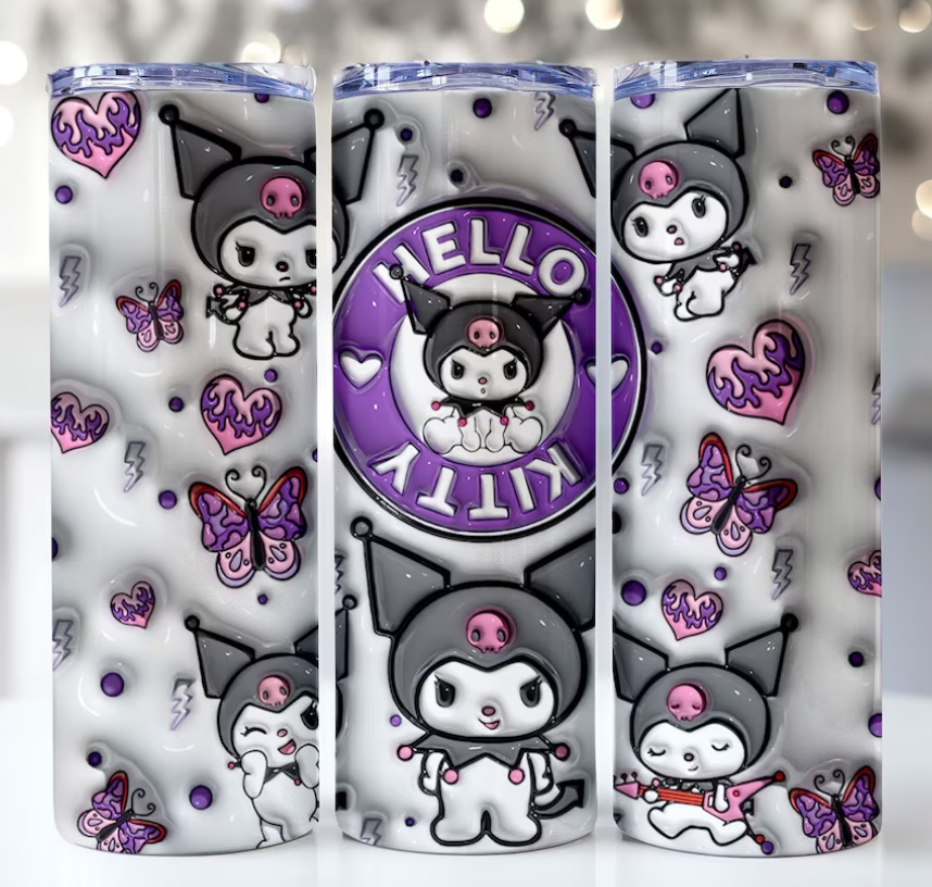 3D Kuromi inspired 20oz tumbler