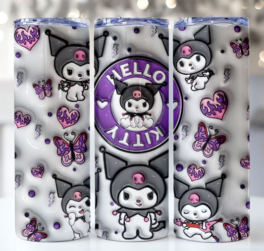 3D Kuromi inspired 20oz tumbler